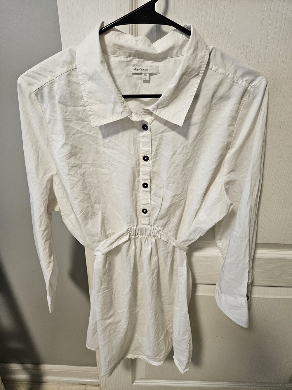 GAP White Button-Front Tunic Blouse